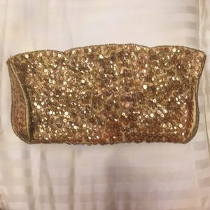 Vintage la regale gold sequin clutch
